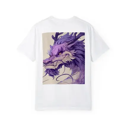 Purple Dragon Head Anime Art Beige Background