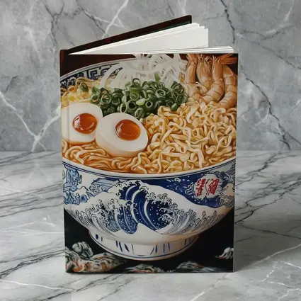 Shrimp Ramen Bowl Japanese Wave Painting