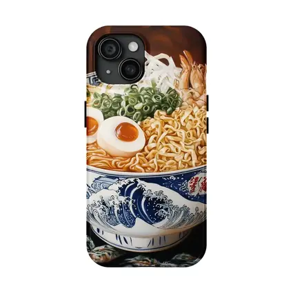 Shrimp Ramen Bowl Japanese Wave Painting