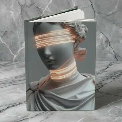 Greek Statue Neon Glitch Surreal Art