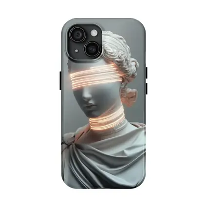 Greek Statue Neon Glitch Surreal Art