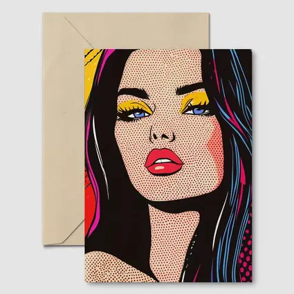 Pop Art Woman Bold Colorful Comic Style