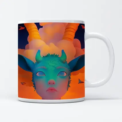 Fantasy Creature Girl Sunset Sky Art