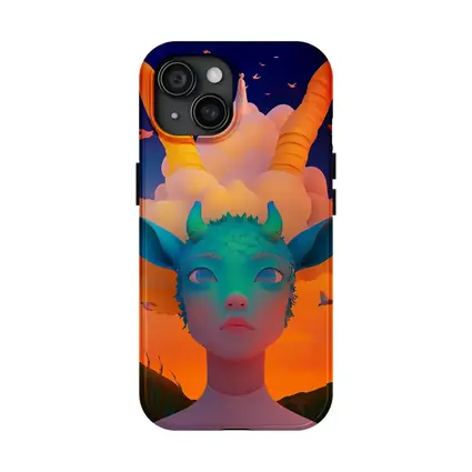 Fantasy Creature Girl Sunset Sky Art