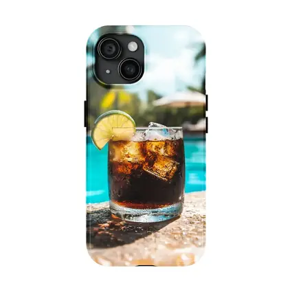 Dark Rum Cola Drink Poolside Tropical Setting
