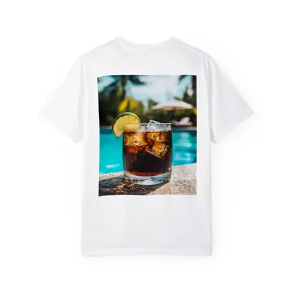 Dark Rum Cola Drink Poolside Tropical Setting