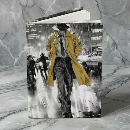 Detective Walking Rainy City Street Night