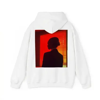 Woman Silhouette Red Neon Window Dark