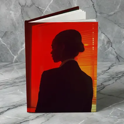 Woman Silhouette Red Neon Window Dark