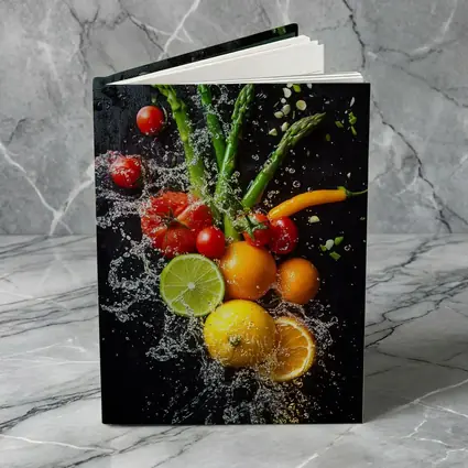 Fresh Vegetables Fruits Water Splash Dark Background