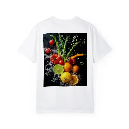 Fresh Vegetables Fruits Water Splash Dark Background