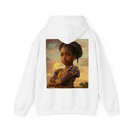 Confident Young Girl Golden Sunset Sky