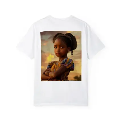 Confident Young Girl Golden Sunset Sky