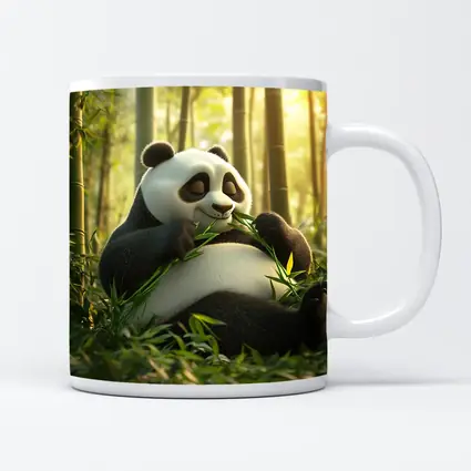Chubby Panda Eating Bamboo Forest