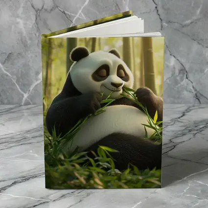 Chubby Panda Eating Bamboo Forest