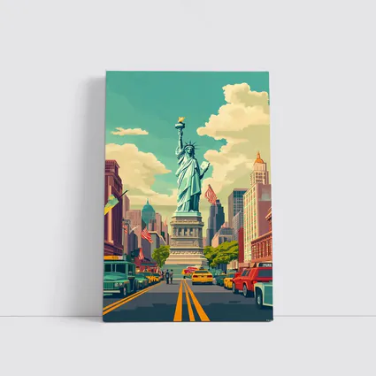 Statue of Liberty New York City Retro Art