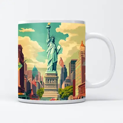 Statue of Liberty New York City Retro Art