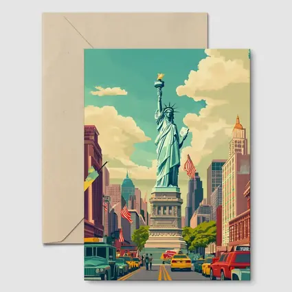 Statue of Liberty New York City Retro Art
