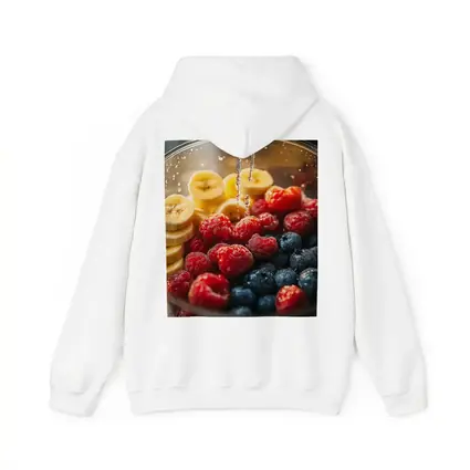 Fresh Raspberries Blueberries Banana Slices Bowl