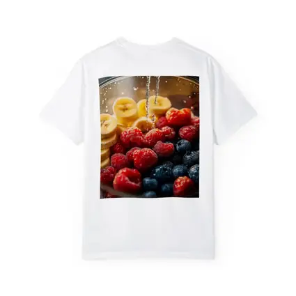 Fresh Raspberries Blueberries Banana Slices Bowl