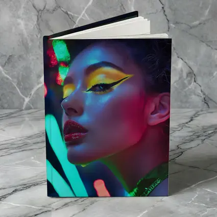 Neon Makeup Woman Bold Colorful Night Portrait