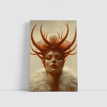 Fantasy Woman Ocean Crown Surreal Portrait Art