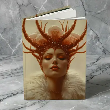 Fantasy Woman Ocean Crown Surreal Portrait Art