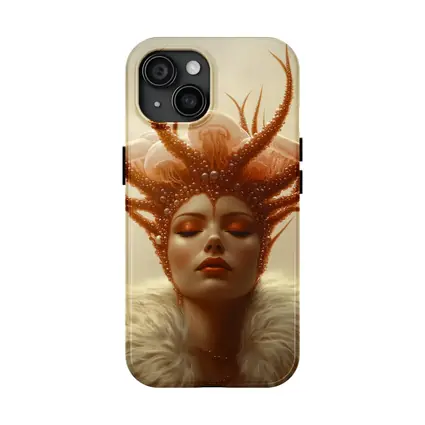 Fantasy Woman Ocean Crown Surreal Portrait Art