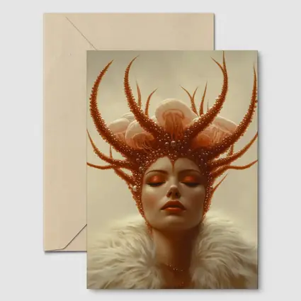 Fantasy Woman Ocean Crown Surreal Portrait Art