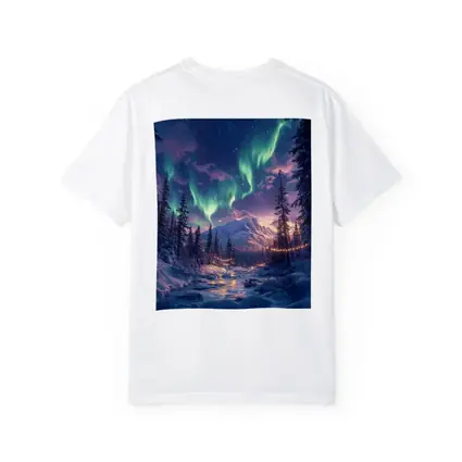Northern Lights Winter Forest Mountain Night
