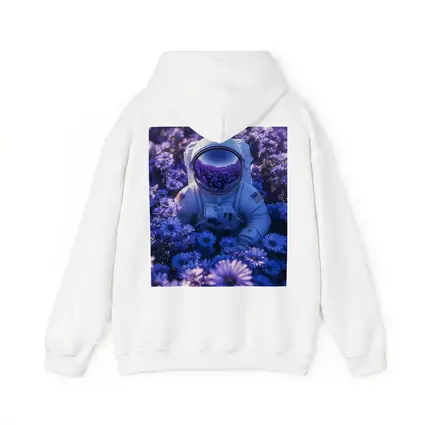 Astronaut Resting In Purple Flower Field