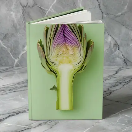 Artichoke Cross Section on Mint Green Background