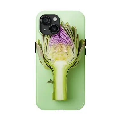 Artichoke Cross Section on Mint Green Background