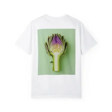 Artichoke Cross Section on Mint Green Background