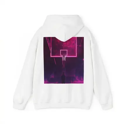 Neon Basketball Hoop Dark Court Night