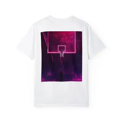 Neon Basketball Hoop Dark Court Night