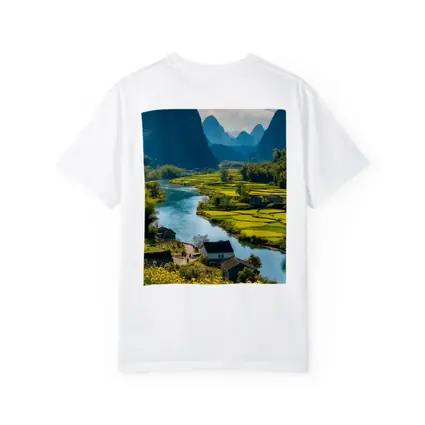 China River Valley Rice Fields Mountain Landscape