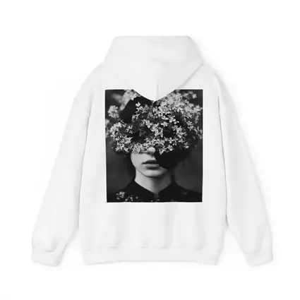 Woman Face Hidden Behind White Flowers