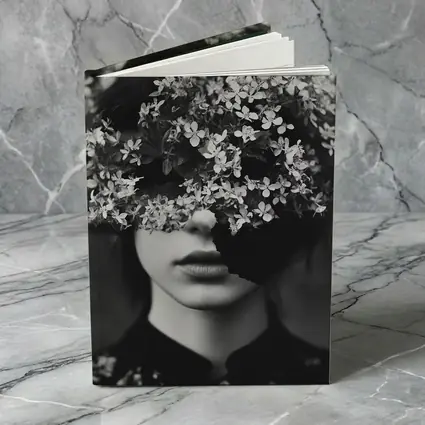 Woman Face Hidden Behind White Flowers