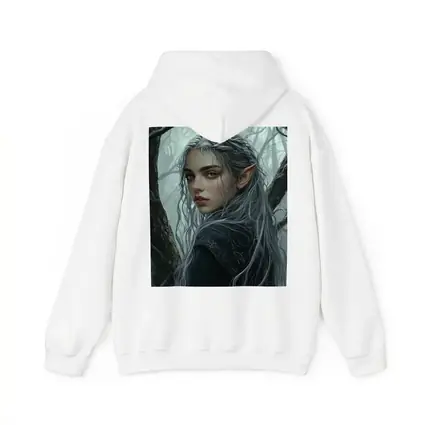 Elf Girl Silver Hair Misty Dark Forest