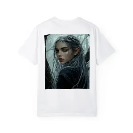Elf Girl Silver Hair Misty Dark Forest