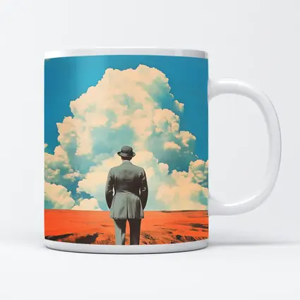 Man in Bowler Hat Desert Sky Collage