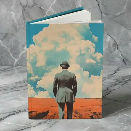 Man in Bowler Hat Desert Sky Collage