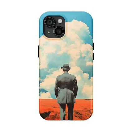 Man in Bowler Hat Desert Sky Collage