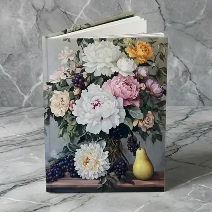 Peonies Roses Grapes Pear Still Life Painting