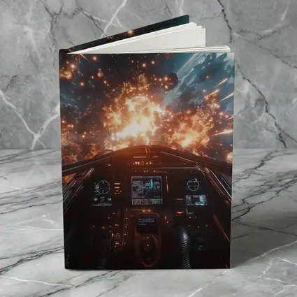 Space Fighter Cockpit Explosion Battle Scene