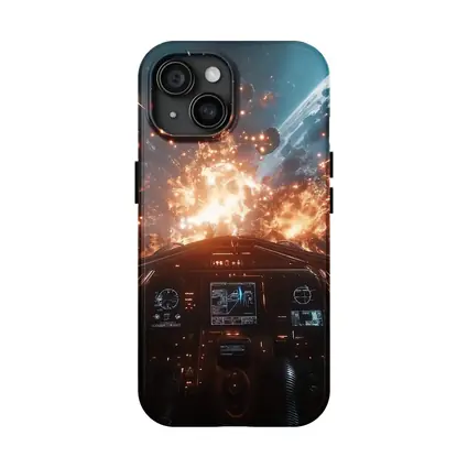 Space Fighter Cockpit Explosion Battle Scene
