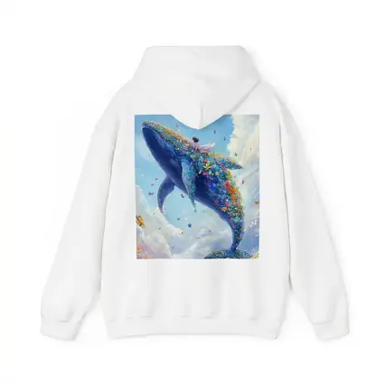 Fantasy Whale Covered In Flowers Sky