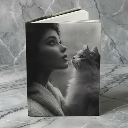 Woman and Cat by Rainy Window