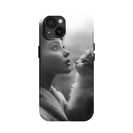 Woman and Cat by Rainy Window